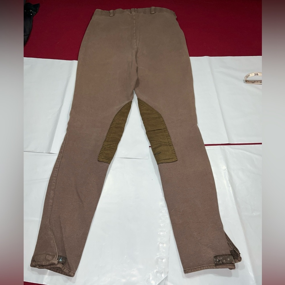 TuffRider Womens Riding breeches 28, Chocolate Brown Pull On Hook Loop Leg Cuff